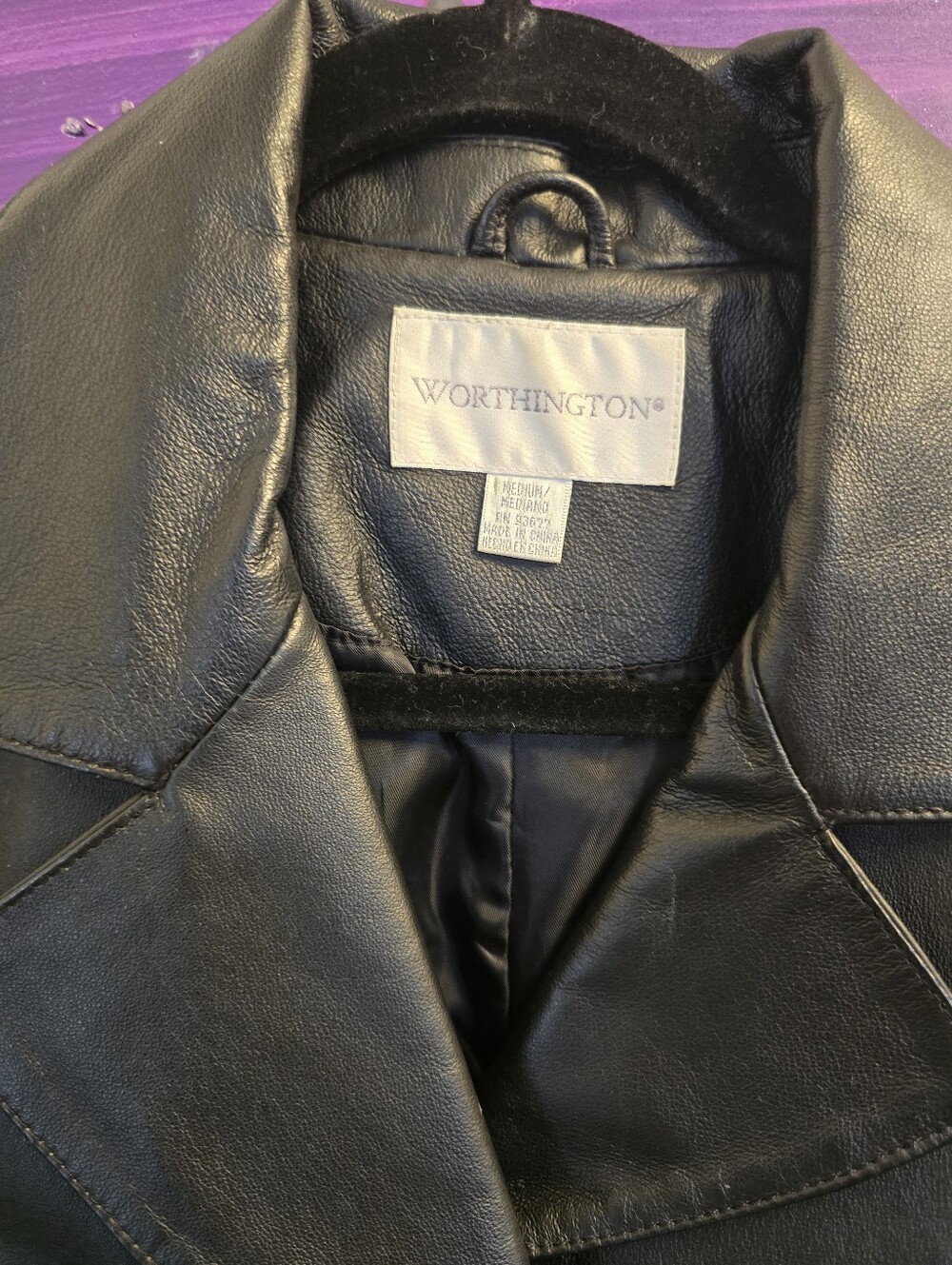 Beautiful Worthington 100% genuine Nappa leather belted trench coat - Picture 2 of 6